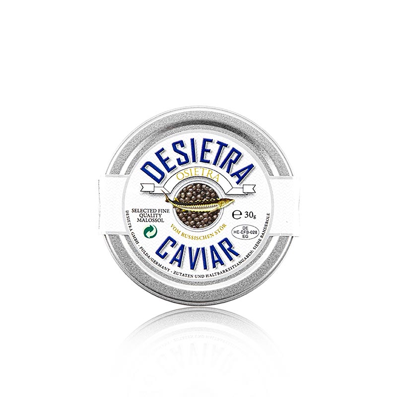 Desietra Osietra-kaviar (Acipenser gueldenstaedtii), akvakultur Tyskland, 30 g