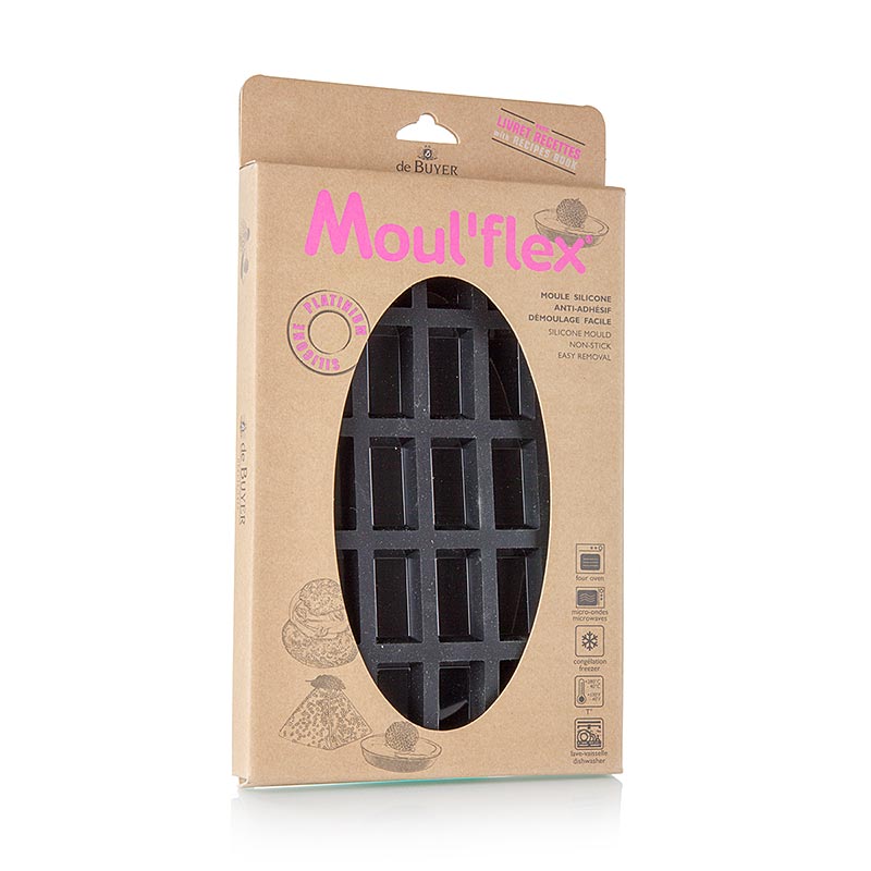 deBUYER bakform Moul´flex, 25 mini-financiers, 49x26 mm, 11 mm höga, 17,5x30 cm, 1 St