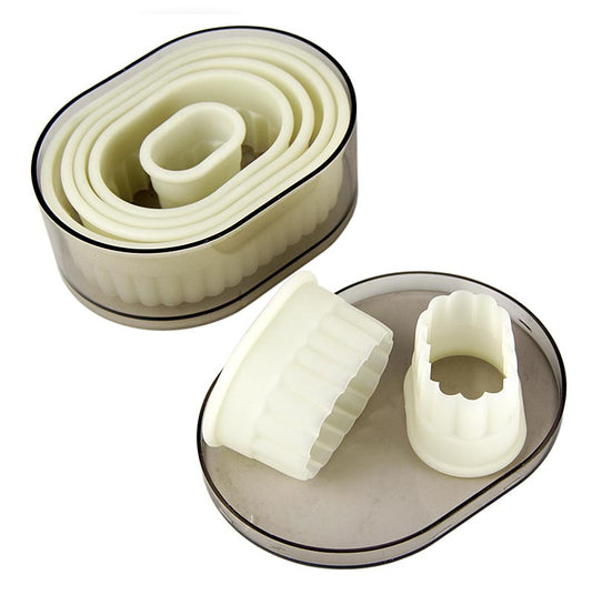 deBUYER utstickare, oval-vågig, plast, ø 3,2/4,5/5,8/7/8,5/9,5/11 cm, 7-delars.