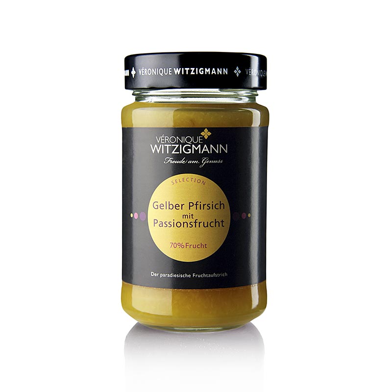 Gul persika med passionsfrukt – fruktpålägg, 225 g