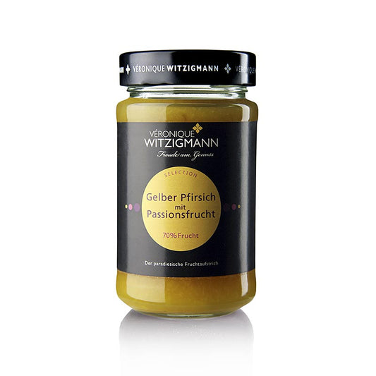 Gul persika med passionsfrukt – fruktpålägg, 225 g