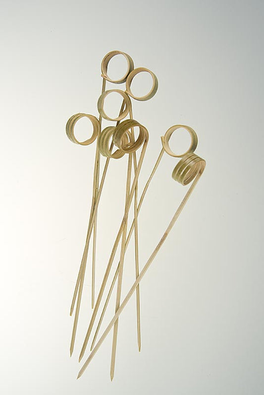 Bambuspinnar, med ögla (ringände), 12 cm, 100 st