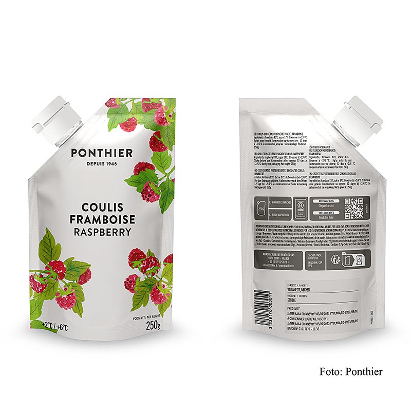 Ponthier Coulis / sås – hallon, med socker, 250 g