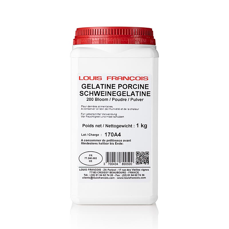 Gelatinpulver, vitt, 200 Bloom, Louis Francois, 1 kg