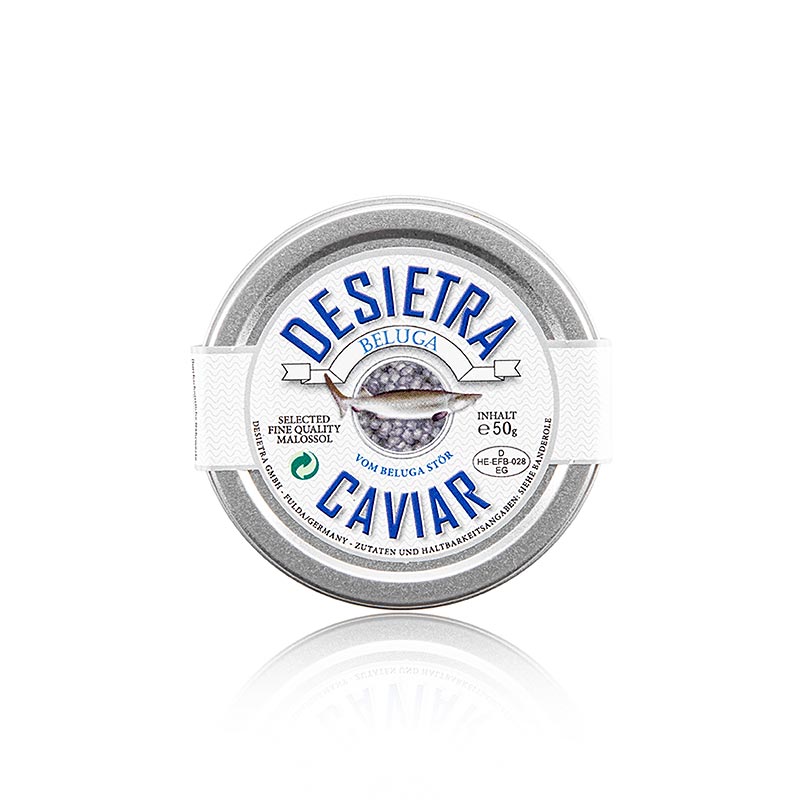 Desietra Beluga-kaviar Malossol från huso (huso huso), akvakultur Tyskland, 50 g