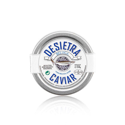 Desietra Beluga-kaviar Malossol från huso (huso huso), akvakultur Tyskland, 50 g