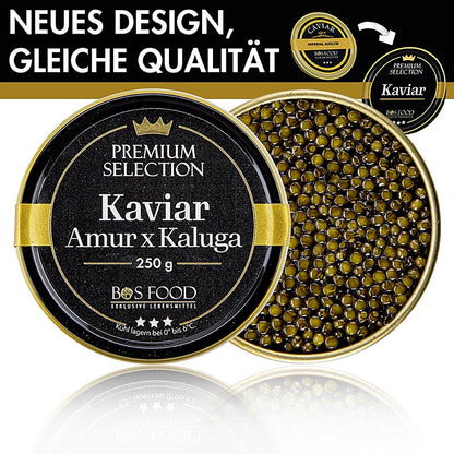 Kaviar – BOS FOOD Premium Selection – korsning mellan Amur- och Kaluga-stör (sch, 250 g
