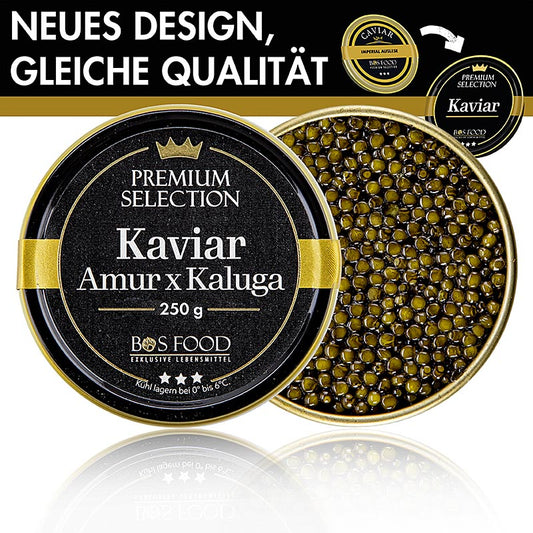 Kaviar – BOS FOOD Premium Selection – korsning mellan Amur- och Kaluga-stör (sch, 250 g