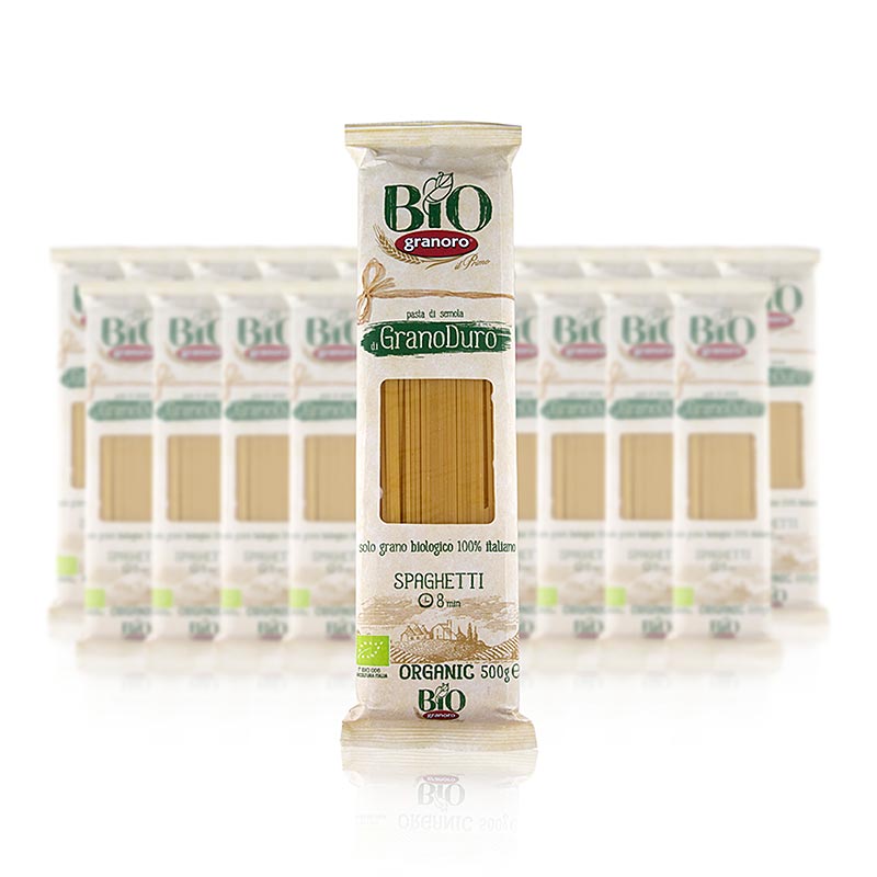 Pasta Granoro, Spaghetti Vermicelloni nr 12, 2 mm, ekologisk, 10 kg, 20 x 500 g