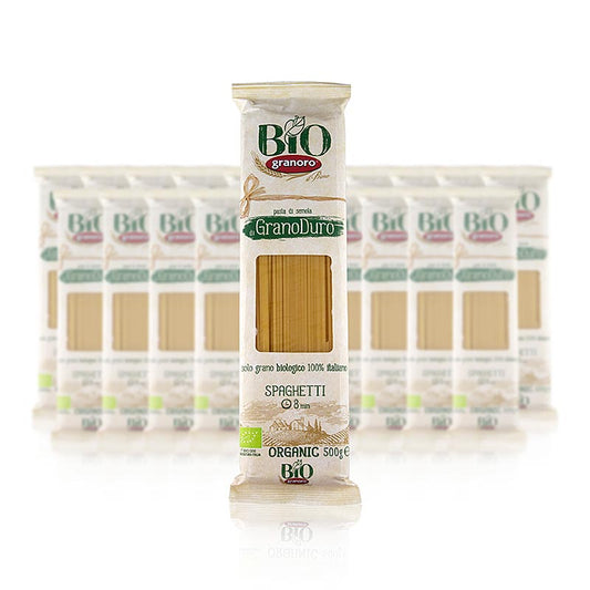 Pasta Granoro, Spaghetti Vermicelloni nr 12, 2 mm, ekologisk, 10 kg, 20 x 500 g