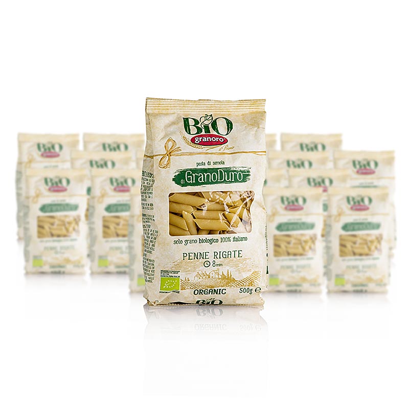 Pasta Granoro, Penne Rigati nr 43, ekologisk, 10 kg, 20 x 500 g