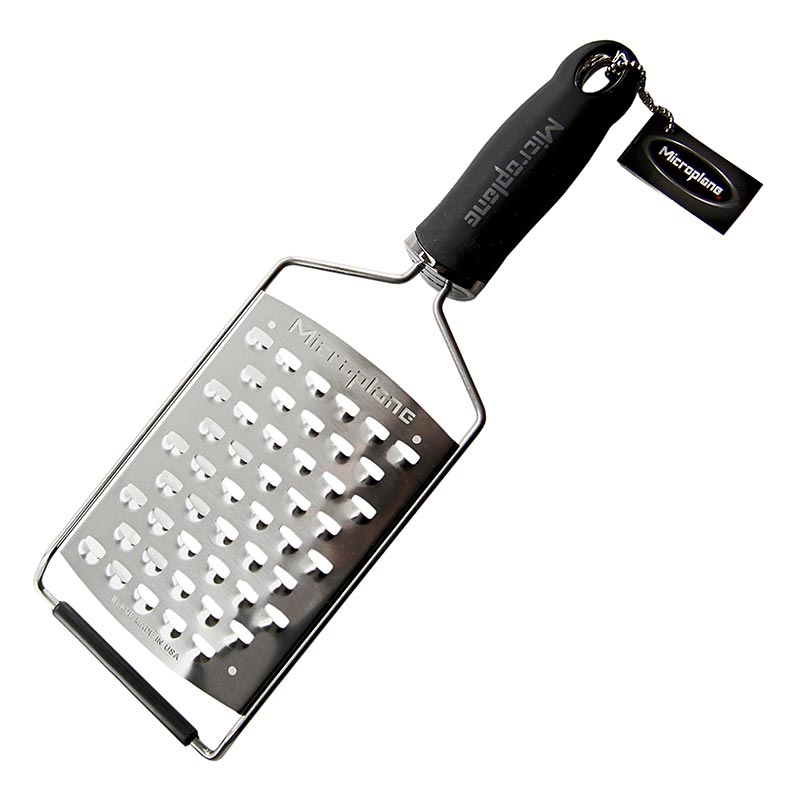 Microplane Gourmet-serien – extra grovt rivjärn, brett, handtag svart/soft-touch, 1 st