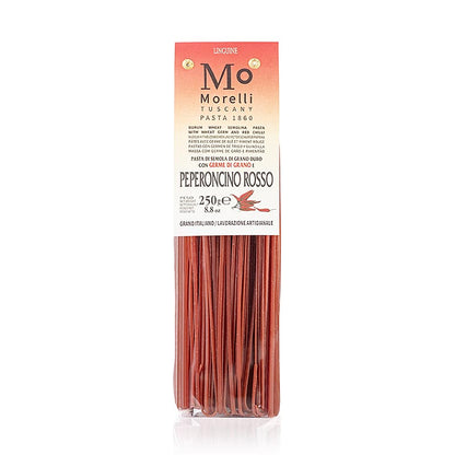 Morelli 1860 Linguine, med röd chili & vetegroddar, 250 g