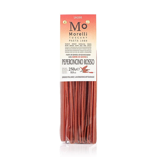 Morelli 1860 Linguine, med röd chili & vetegroddar, 250 g