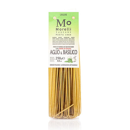 Morelli 1860 Linguine, med vitlök, basilika & vetegroddar, 250 g