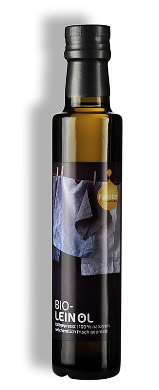 Linolja, kallpressad, Fandler, ekologisk, 250 ml