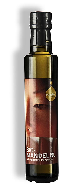 Mandelolja, från rostade mandlar, kallpressad, Fandler, ekologisk, 250 ml