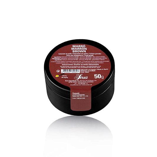 Sosa livsmedelsfärg, pulver, kastanjebrun, vattenlöslig, 50 g