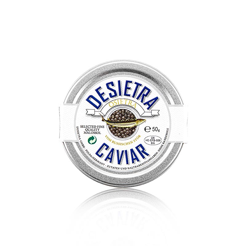 Desietra Osietra-kaviar (Acipenser gueldenstaedtii), akvakultur Tyskland, 50 g