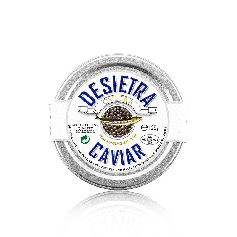 Desietra Osietra-kaviar (Acipenser gueldenstaedtii), akvakultur Tyskland, 125 g