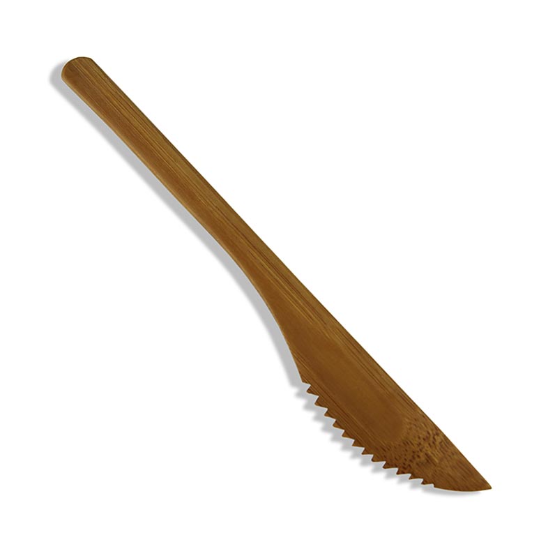 Återanvändbar bambukniv, diskmaskinssäker, mörkbrun, 20 cm lång, 25 st