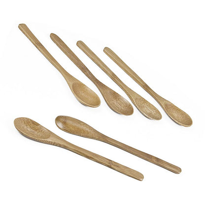 Återanvändbara bambukaffeskedar, diskmaskinssäkra, mörkbruna, 16 cm långa, 25 st