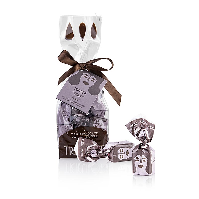 Tartuflanghe tryffelpraliner "trifulòt", mörk choklad, ca 14 g, svart, 200 g