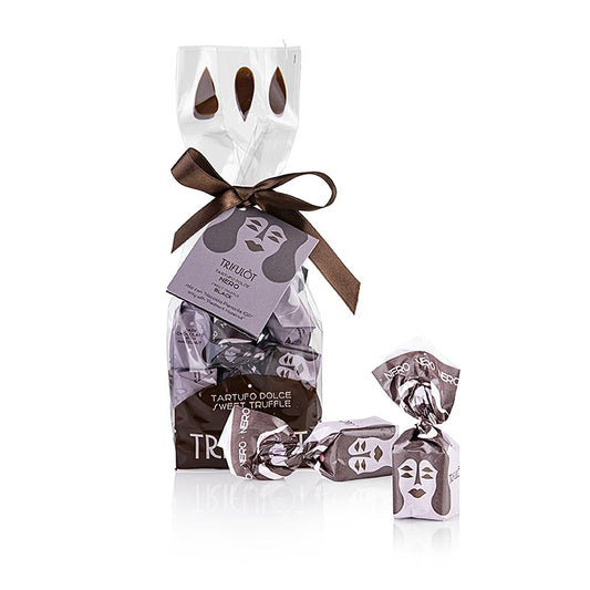 Tartuflanghe tryffelpraliner "trifulòt", mörk choklad, ca 14 g, svart, 200 g