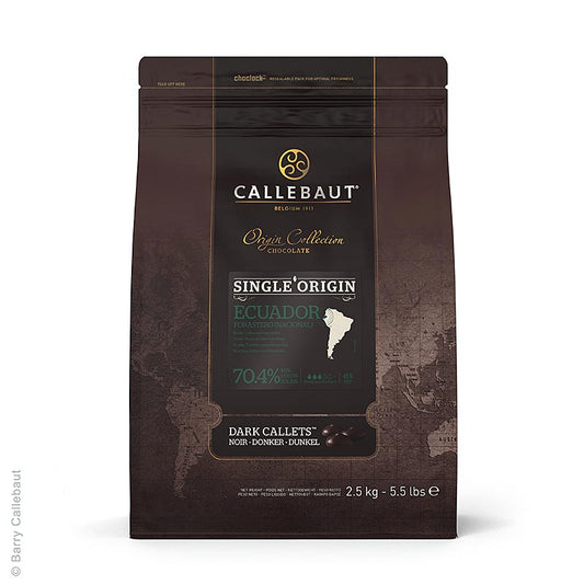 Callebaut Origine Ecuador, mörk choklad, Callets, 70,4 % kakao, 2,5 kg