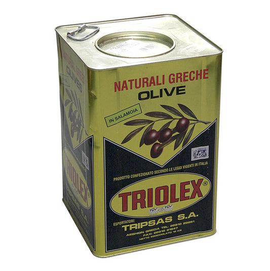 Svarta oliver, med kärna, Kalamata-oliver, Giants, i lak, 17,5 kg