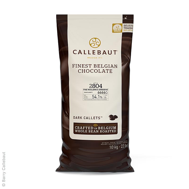Mörk choklad, Callets, tunnflytande, 54 % kakao, 10 kg