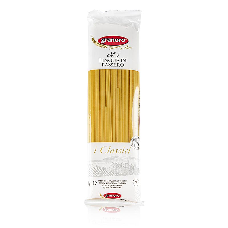 Granoro Lingue di Passero, bandnudlar, 3 mm, nr 3, 12 kg, 24 x 500 g