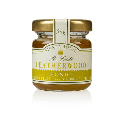 Imkerei Feldt Leatherwood-honung, ljusbrun, krämig, mycket aromatisk, portionsburk, 50 g