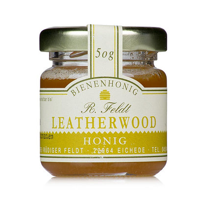 Imkerei Feldt Leatherwood-honung, ljusbrun, krämig, mycket aromatisk, portionsburk, 50 g