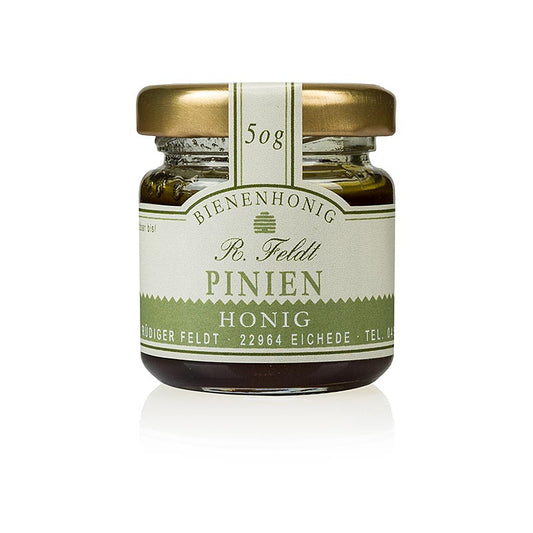 Imkerei Feldt Tallhonung, mörk, mild-kryddig tallskogshonung, portionsglas, 50 g