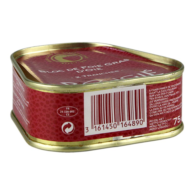 Gåsleverblock, Foie Gras, Trapez, halvkonserverad, Rougié, 75 g