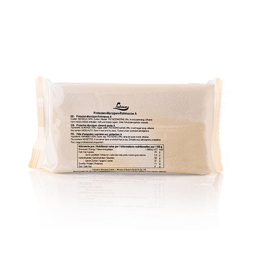 Rå pistagemarzipan, PM, 43 % medelhavsmandlar och 9 % pistagenötter, Lubeca, 1 kg