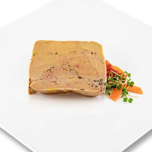 Anka-foie gras – hel, med champagne, Sarawak- och Maniguette-peppar, Rougié, 500 g