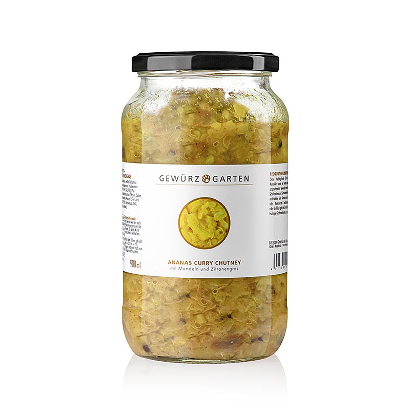 Gewürzgarten Ananas Curry Chutney, med mandel, fläderblom och citrongräs, 900 ml