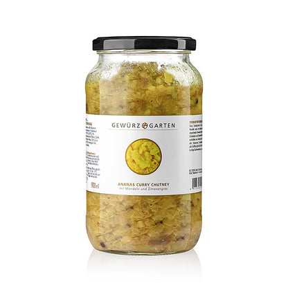 Gewürzgarten Ananas Curry Chutney, med mandel, fläderblom och citrongräs, 900 ml