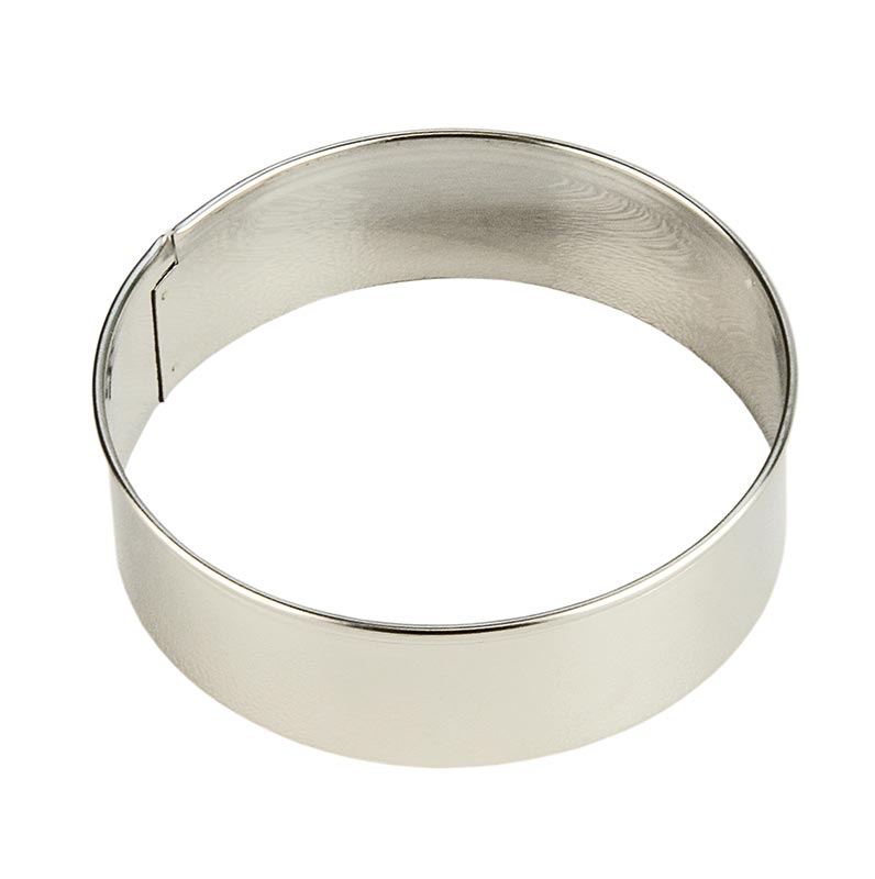Ringformad utstansare i rostfritt stål, slät, ø 8 cm, 2,5 cm hög, 0,3 mm tjock, 1 St