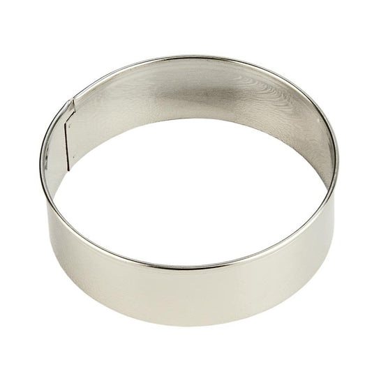 Ringformad utstansare i rostfritt stål, slät, ø 8 cm, 2,5 cm hög, 0,3 mm tjock, 1 St
