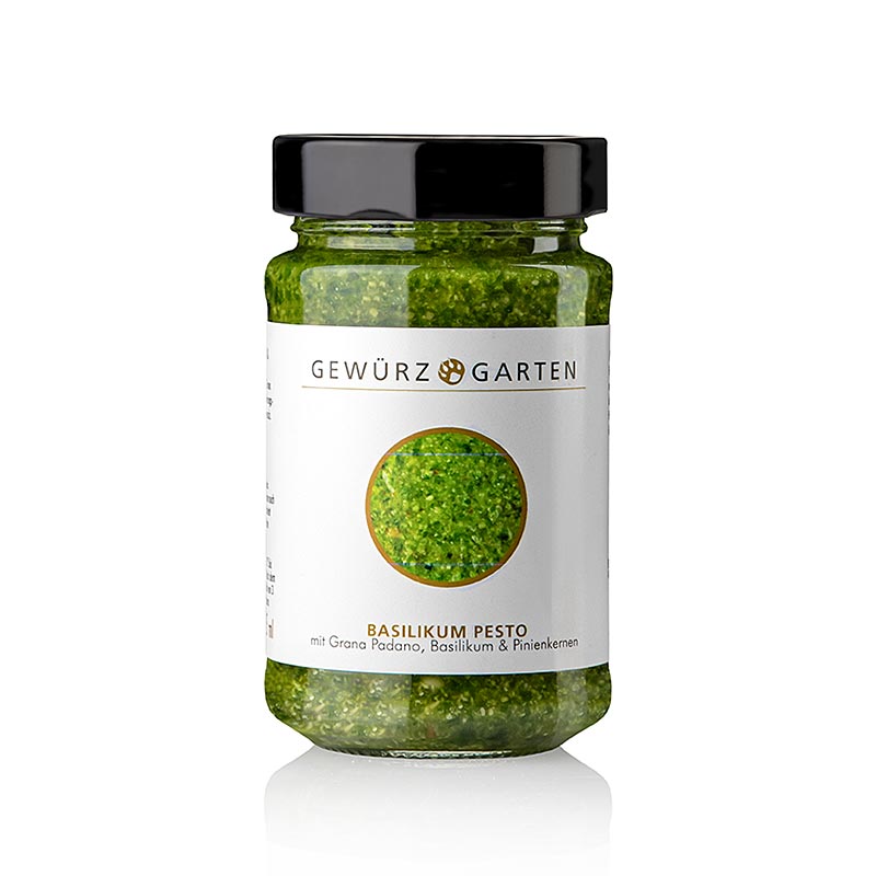 Gewürzgarten basilika-pesto, med basilika, pinjenötter, Grana Padano, 225 ml