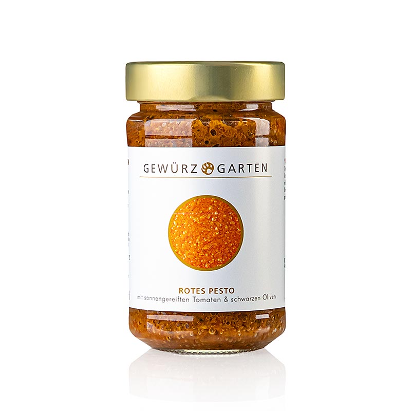 Gewürzgarten röd pesto, med solmogna tomater och svarta oliver, 225 ml