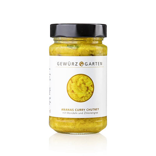 Gewürzgarten Ananas-currychutney, med mandel, fläderblom och citrongräs, 225 ml