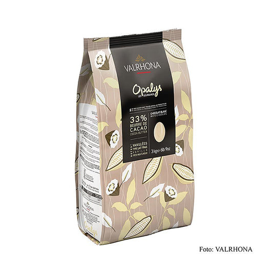 Valrhona Opalys, vit choklad, Callets, 33 % kakaosmör, 3 kg