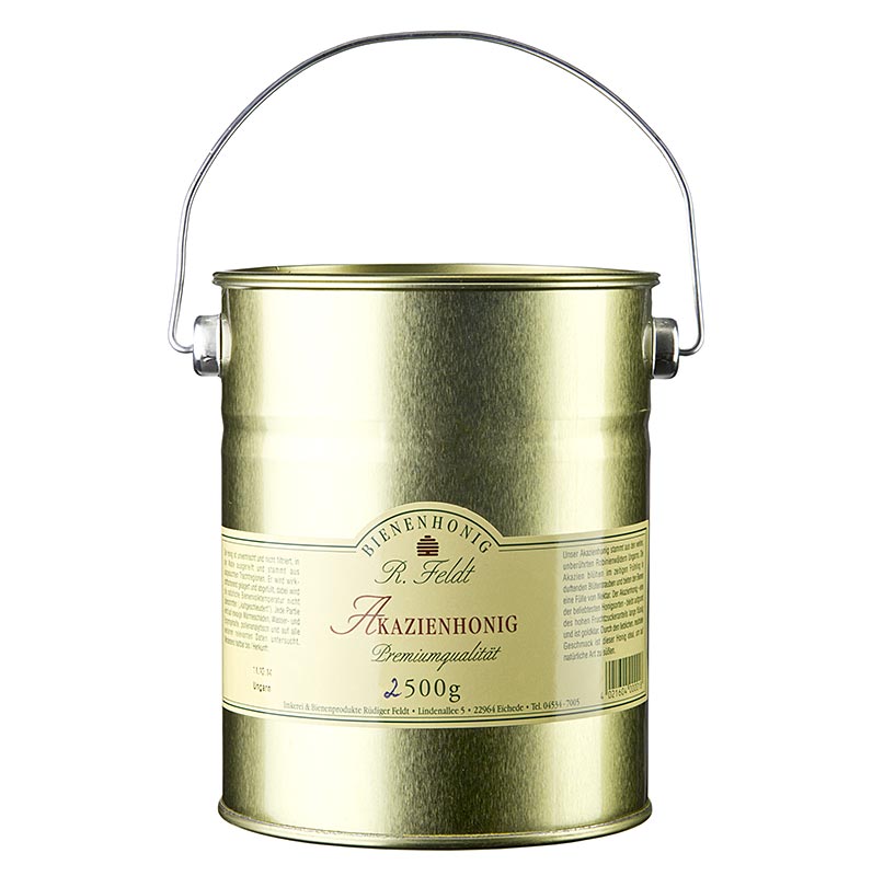 Akaciehonung, ljusguld, flytande, mild och söt, bra för sötning, 2,5 kg
