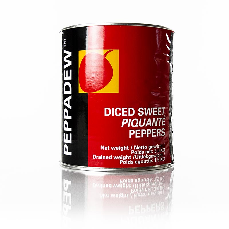 Pepperdew körsbärspaprika, tärnad, söt-kryddig inlagd, 3 kg