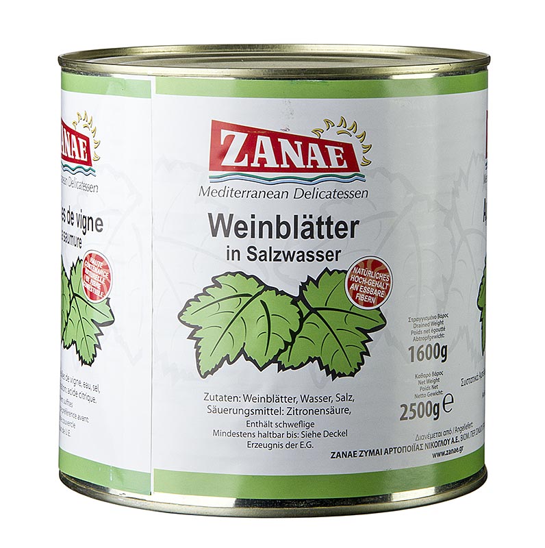 Vinblad, i saltvatten, 2,4 kg, ca 360 st