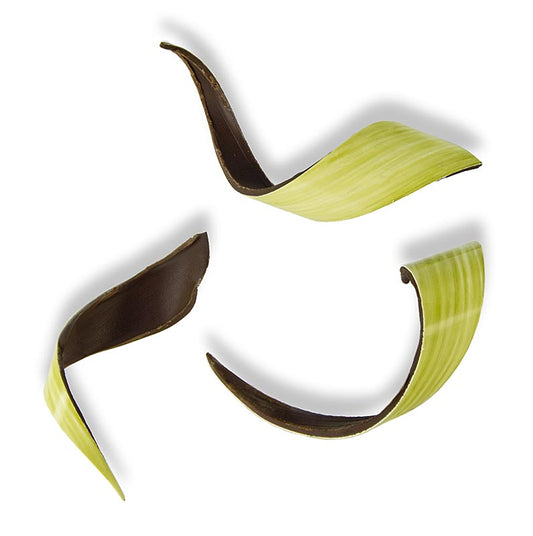 Dekorationsplattor "Twist Green", grönt överdrag, mörk choklad, 20x80 mm, 130 g